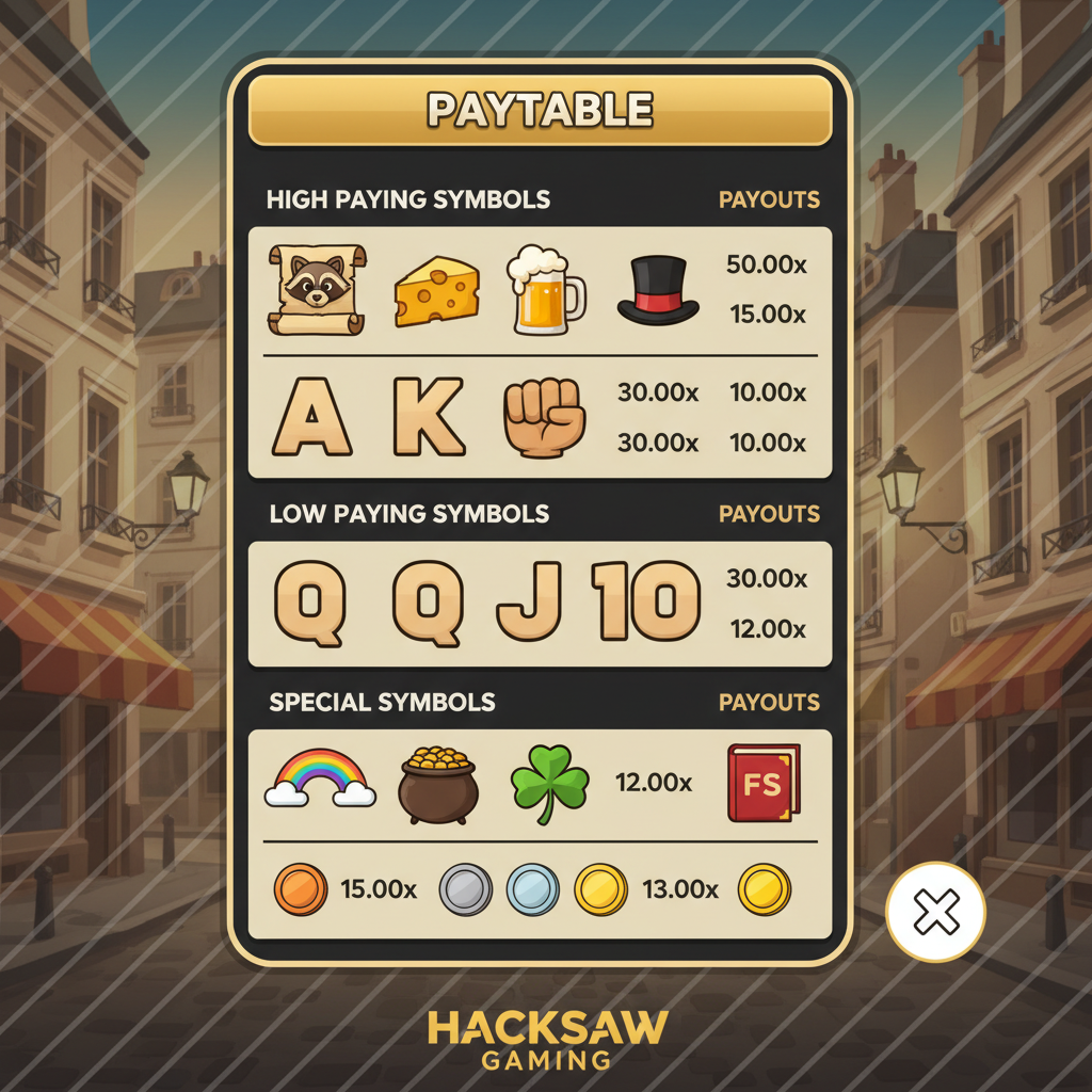 Le Bandit - utbetalningstabellen på mobil