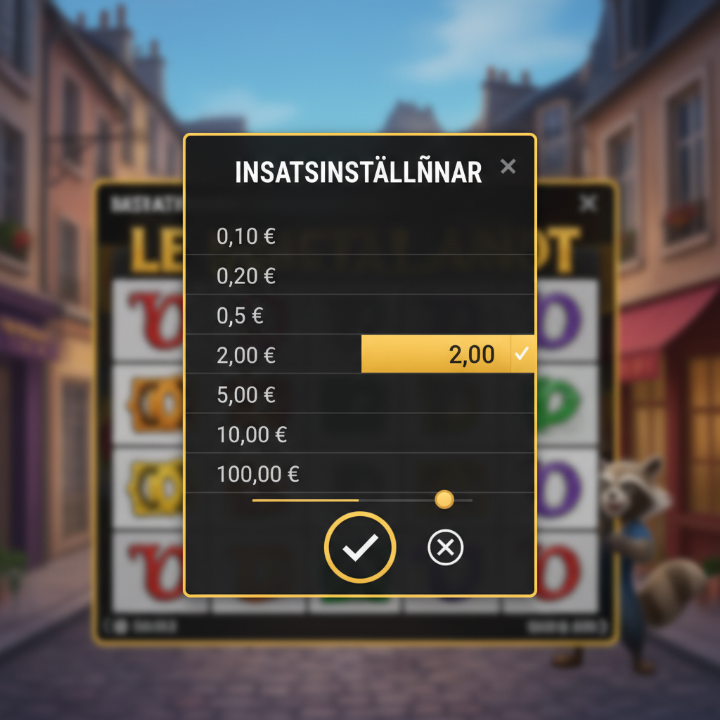 Le Bandit - insatsinställningar på mobil